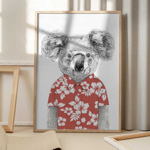 Tablou înramat „Summer koala (red)” de Balazs Solti
