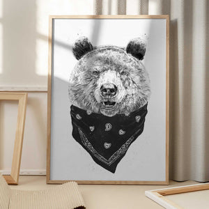 Tablou înramat „Wild bear” de Balazs Solti