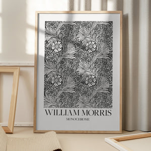 Tablou înramat „Marigold Monochrome” de William Morris