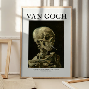 Tablou înramat „Head of a skeleton with a burning cigarette” de Vincent Van Gogh