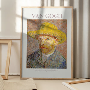 Tablou înramat „Self Portrait With Straw Hat” de Vincent Van Gogh