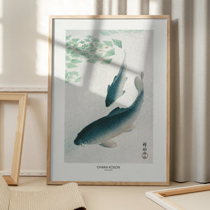 Tablou înramat „Carp Or Koi” de Ohara Koson