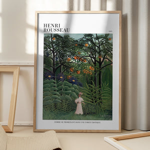 Tablou înramat „Femme Se Promenant Dans Une Foret Exotique” de Henri Rousseau