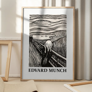 Tablou înramat „Skriet- The Scream - Monochrome Version” de Edvard Munch