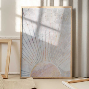Tablou înramat „Sun Boho Morning Metallic Print” de Sarah Manovski