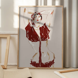 Tablou înramat „Portrait Of A Model Beige” de Francesco Gulina