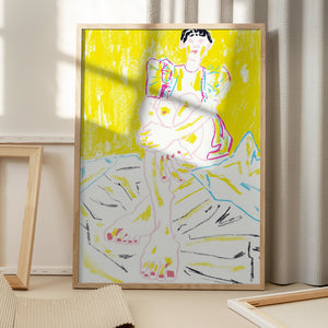 Tablou înramat „The Girl In The Yellow Dress” de Francesco Gulina