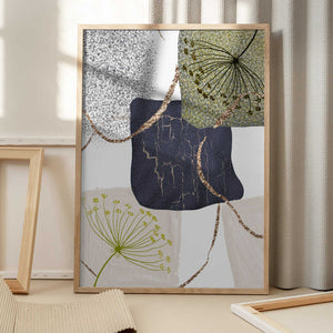 Tablou înramat „Green-Grey-3” de Sally Ann Moss