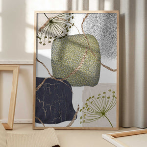 Tablou înramat „Green-Grey-2” de Sally Ann Moss