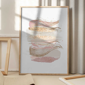 Tablou înramat „Mystical Pink Abstract-1” de Sally Ann Moss