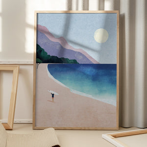 Tablou înramat „Surf Beach” de longwayhome