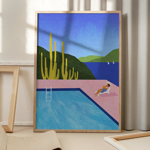 Tablou înramat „Swimming Pool” de longwayhome