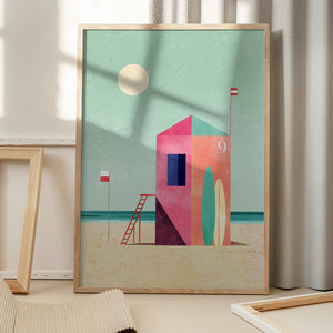 Tablou înramat „Surf Hut” de longwayhome