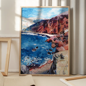 Tablou înramat „Red Sand Beach” de Pauline Wegman | Key and Sea Creative