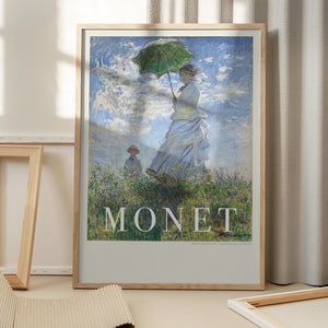 Tablou înramat „Woman With Parasol” de Claude Monet
