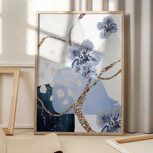 Tablou înramat „Floral Blue-3” de Sally Ann Moss