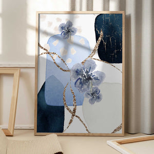Tablou înramat „Floral Blue-1” de Sally Ann Moss