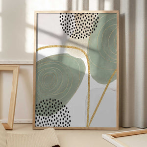Tablou înramat „Calm green- 4” de Sally Ann Moss