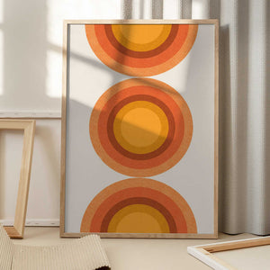 Tablou înramat „Retro Sun Circles” de THE MIUUS STUDIO