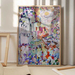Tablou înramat „covid Spring 36x48 Oil Paint Mixed Media On Canvas” de Alise Loebelsohn