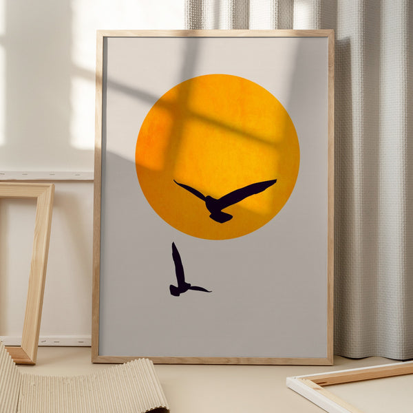 Tablou înramat „Birds In the Sky” de Kubistika