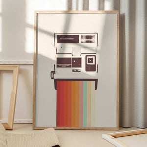Tablou înramat „Instant Camera Rainbow” de Florent Bodart