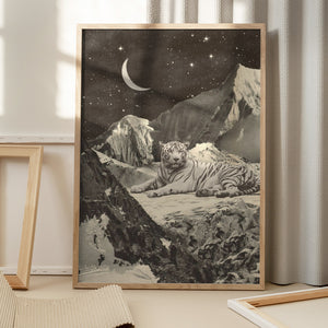 Tablou înramat „Giant White Tiger” de Florent Bodart