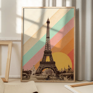Tablou înramat „Eiffel Tower Rainbow” de Florent Bodart