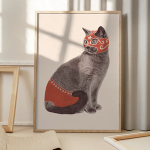 Tablou înramat „Chat Catcheur” de Florent Bodart