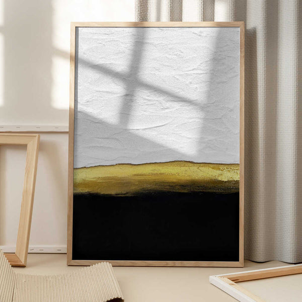 Tablou înramat „Black and White Golden Night” de Alyson Storms