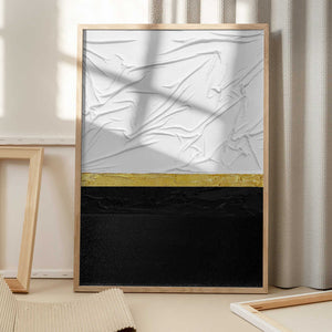 Tablou înramat „Fabric Gold and Black” de Alyson Storms