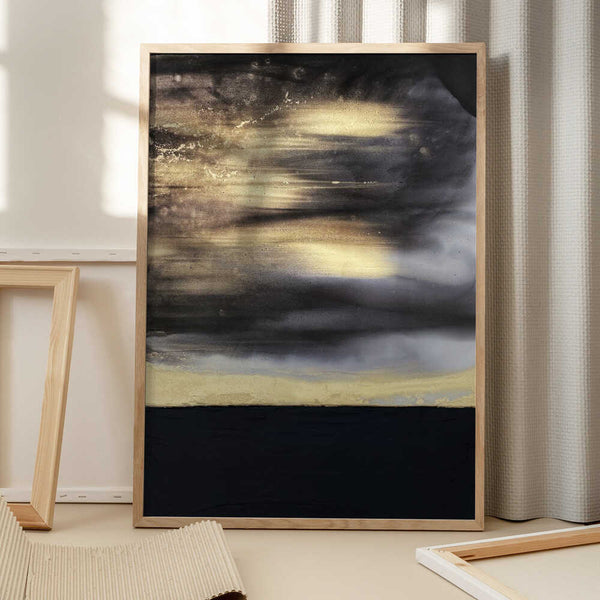 Tablou înramat „Gold Noir” de Alyson Storms