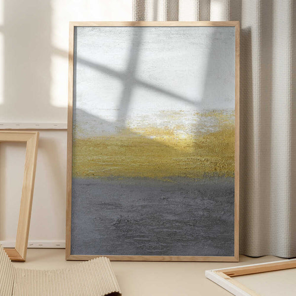 Tablou înramat „Gray and Gold” de Alyson Storms