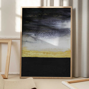 Tablou înramat „Noir and Gold” de Alyson Storms