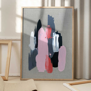 Tablou înramat „Pink Black and Grey 1” de Alyson Storms