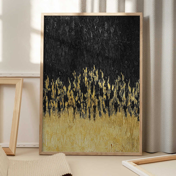 Tablou înramat „Starry Golden Night” de Alyson Storms