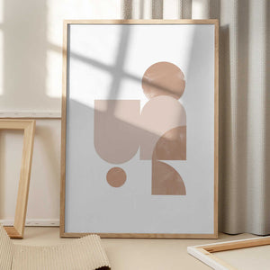 Tablou înramat „Beige Geometric Art” de Melloi Art Prints
