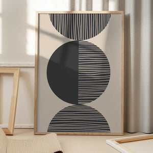 Tablou înramat „Black Circle Art” de Melloi Art Prints