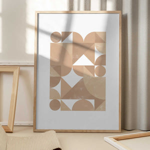 Tablou înramat „Beige Geometric Art” de Melloi Art Prints