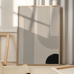 Tablou înramat „Black Minimal Line Art” de Melloi Art Prints