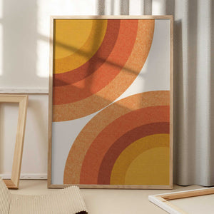 Tablou înramat „Retro Sunburst Waves” de THE MIUUS STUDIO
