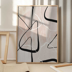 Tablou înramat „White Lines 1” de Sally Ann Moss