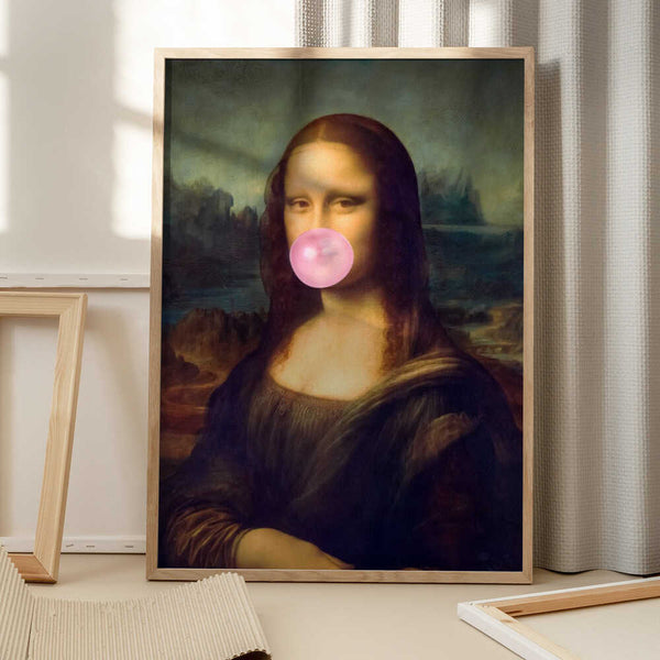 Tablou înramat „Mona Lisa Bubble Gum” de Taudalpoi