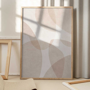 Tablou înramat „Abstract Beige Geometric Art” de Melloi Art Prints