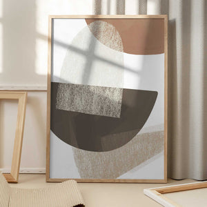 Tablou înramat „Earth Tone Geometric Art” de Melloi Art Prints