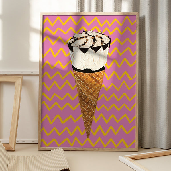 Tablou înramat „Cornetto Pink” de Alice Straker