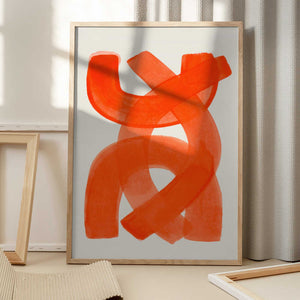 Tablou înramat „Orange Strokes” de Ejaaz Haniff