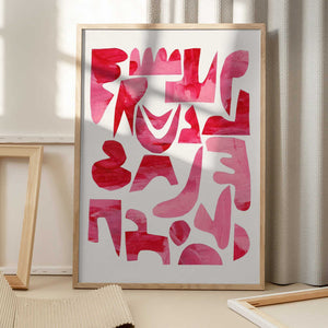 Tablou înramat „Pink Kiss Pieces” de Ejaaz Haniff