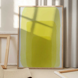 Tablou înramat „Yellow Watercolor Shapes #1” de jay stanley