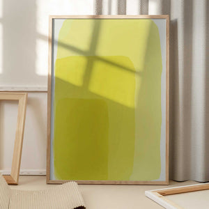 Tablou înramat „Yellow Watercolor Shapes #2” de jay stanley